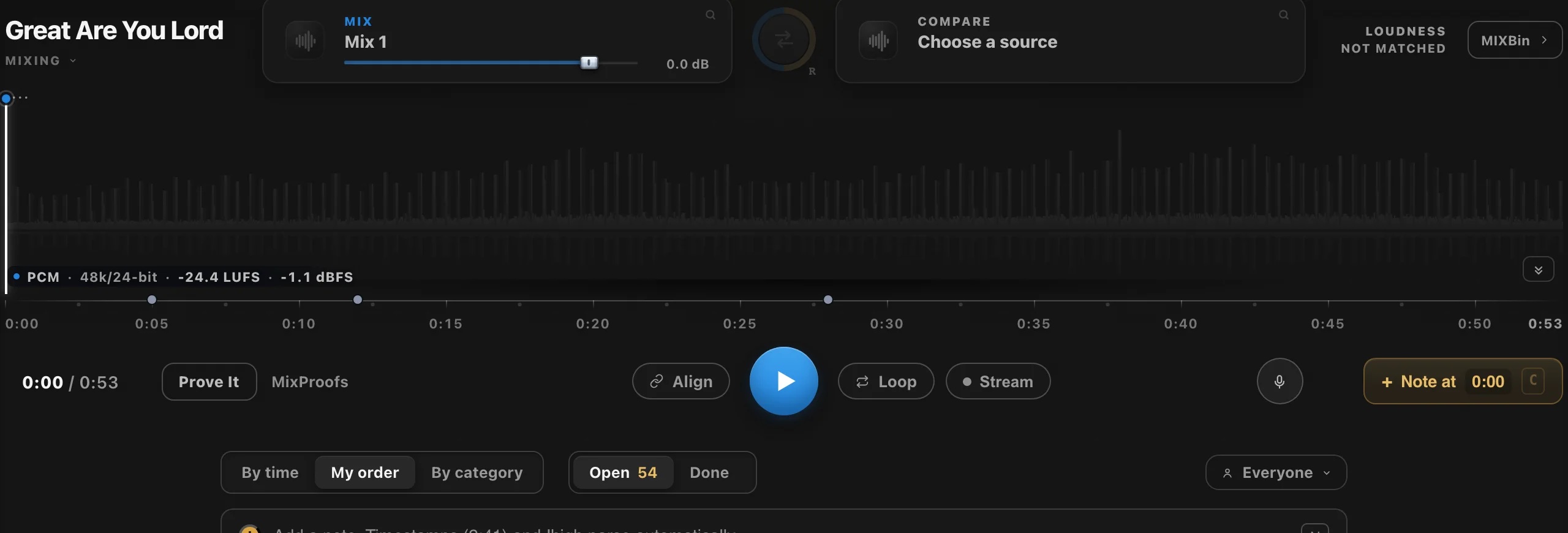 MIXNotes: the desktop transport with notes pinned to the waveform